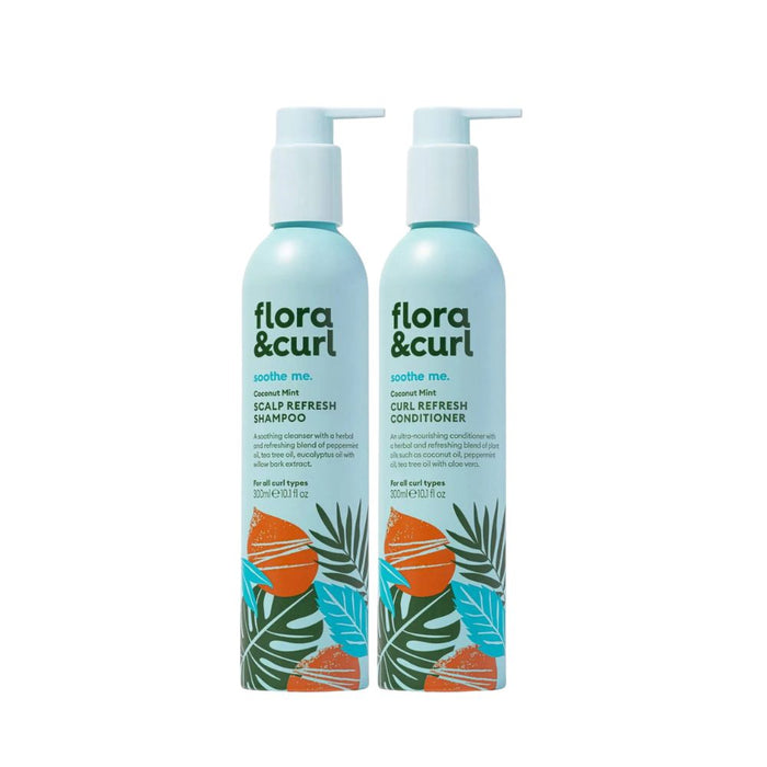 Flora & Curl Coconut Mint Refresh Scalp Cleansing Duo