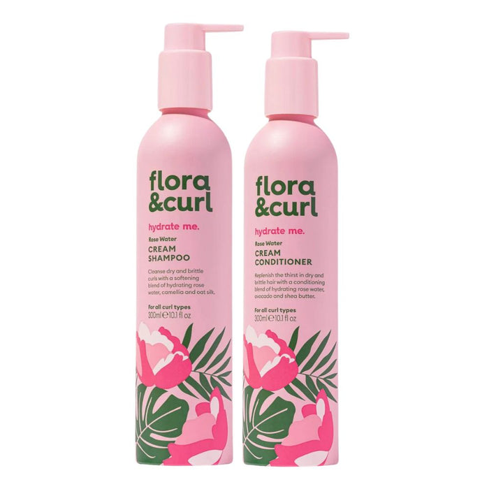 Flora & Curl Hydrate Me Rose Water Cleansing Duo