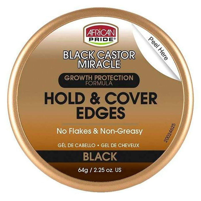 African Pride Black Castor Edge Gel 64g - Curly Stop