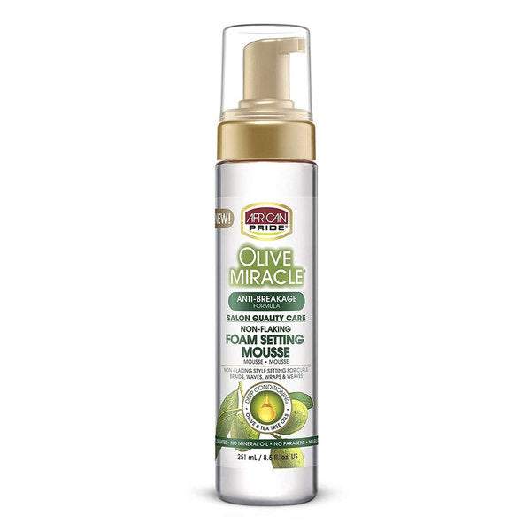 African Pride Olive Foam Setting Mousse 251ml - Curly Stop