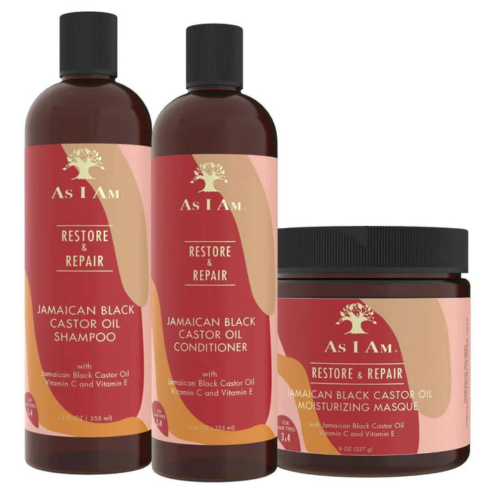 As I Am Restore & Repair Wash Day Hydration & Reparation Pack de 3 - Curly Stop