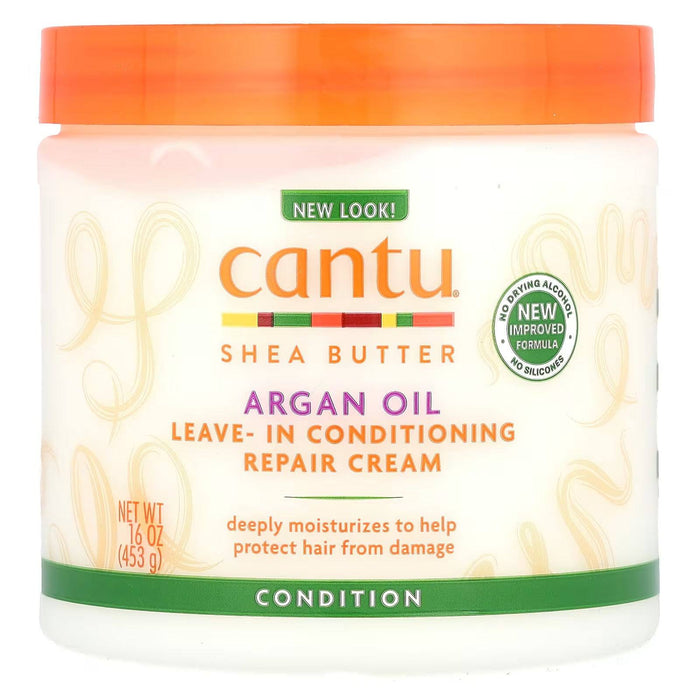 Cantu Shea Butter Argan Oil Leave-In Conditioning Repair Cream 453g - Curly Stop