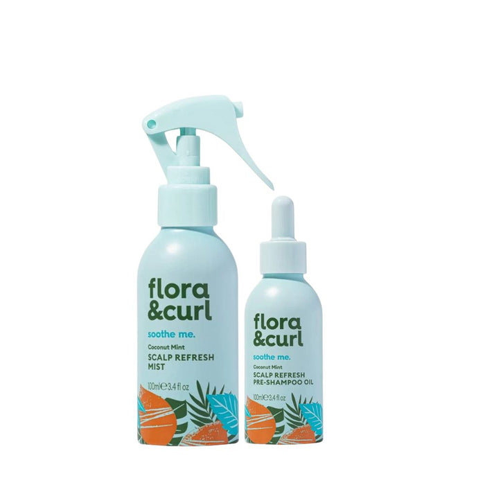 Flora & Curl Coconut Mint Scalp Refresh Pre & Post Shower Treatment Duo