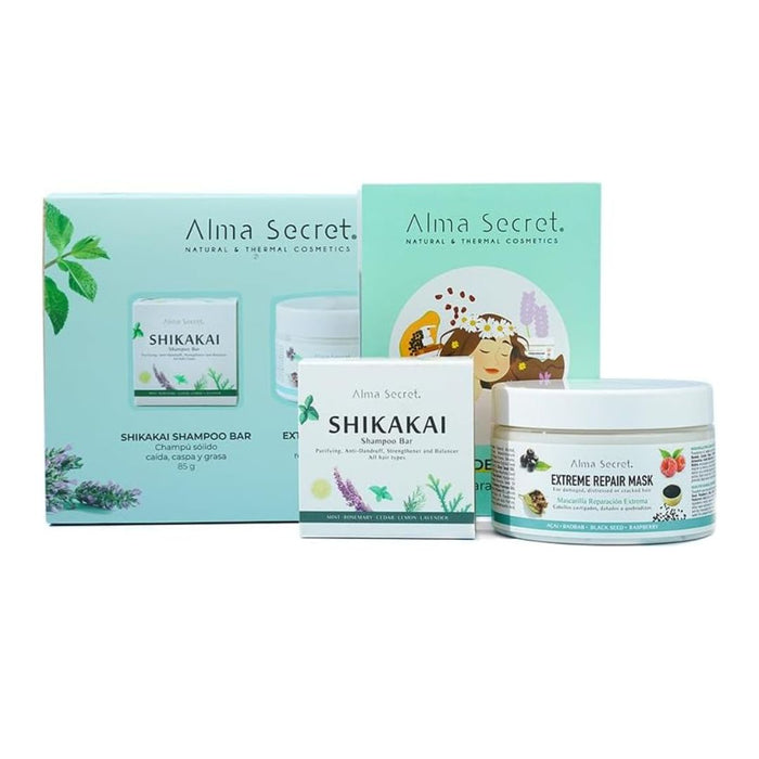 Alma Secret Pack Regalo: Champú Shikakai Bar + Mascarilla Extreme