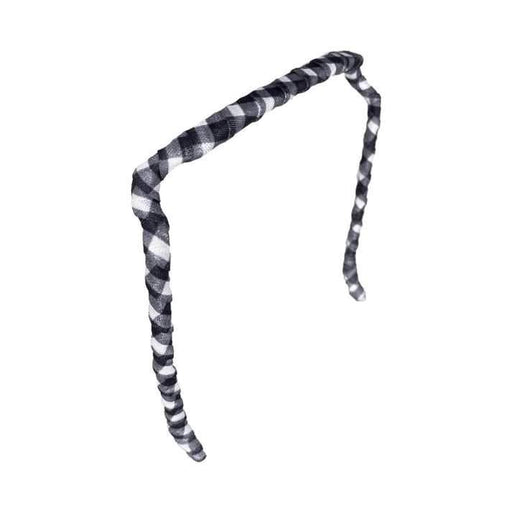 Gingham in White and Black Zazzy Bandz - Curly Stop