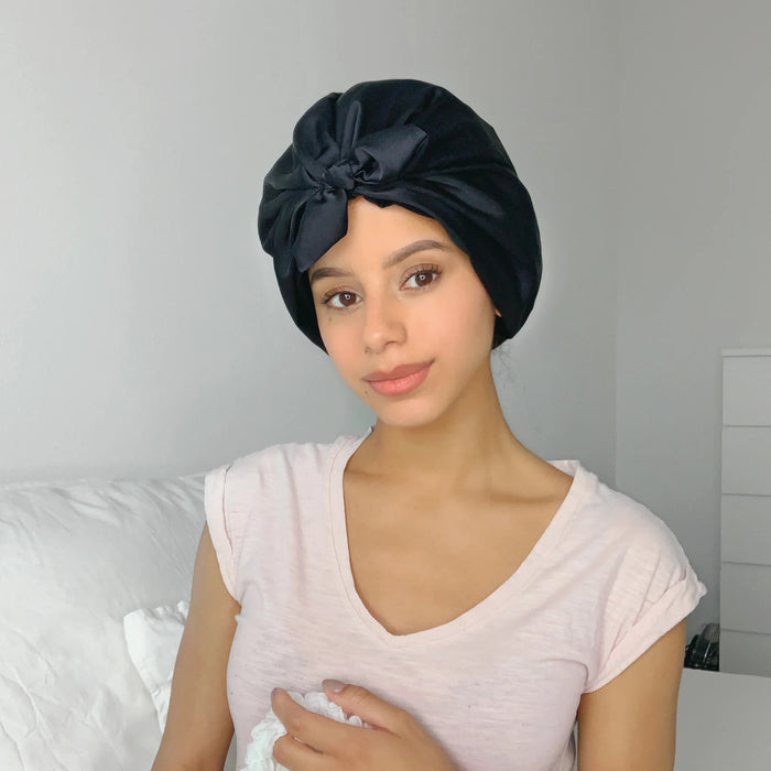 Only Curls Satin Lined Hair Turban Slate Gray - Curly Stop