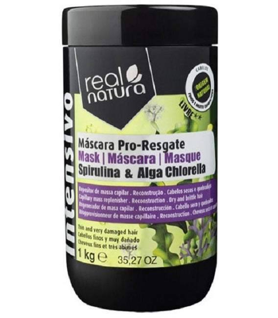 Real Natura Mascarilla Pro-Resgate Spirulina & Alga Chlorella - Curly Stop