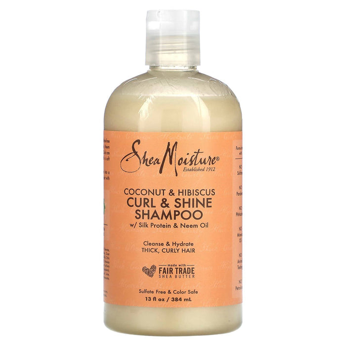 Shea Moisture Coconut & Hibiscus Curl & Shine Champú 384ml - Curly Stop