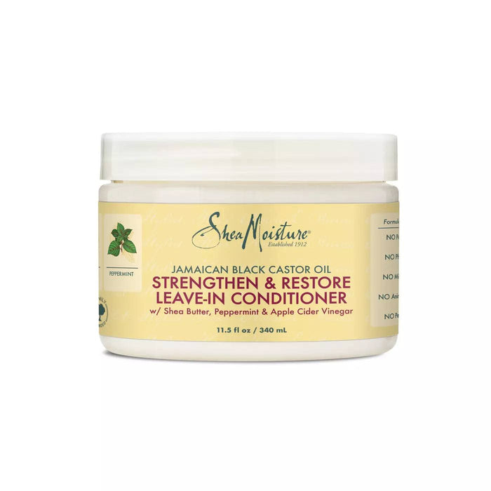 Shea Moisture Strengthen & Restore Leave-In Conditioner Jamaican Black Castor oil 312g - Curly Stop