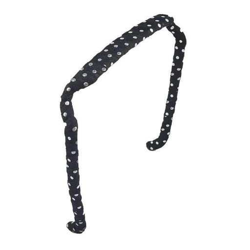 Silver Polka Dots on Black Zazzy Bandz - Curly Stop