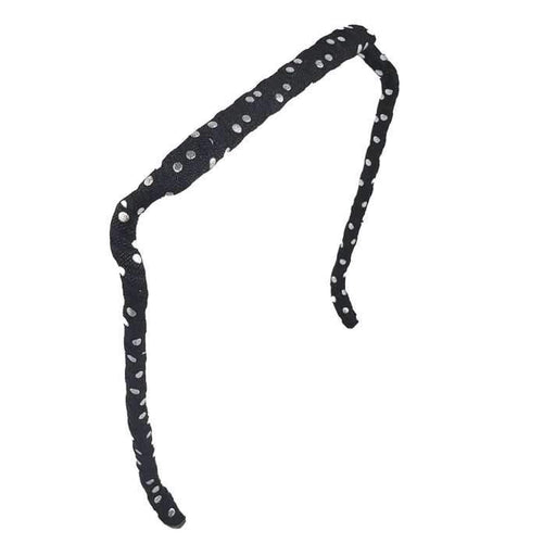 Silver Polka Dots on Black Zazzy Bandz - Curly Stop