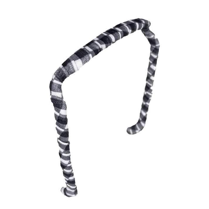 Zazzy Bandz Gingham in White and Black - Curly Stop