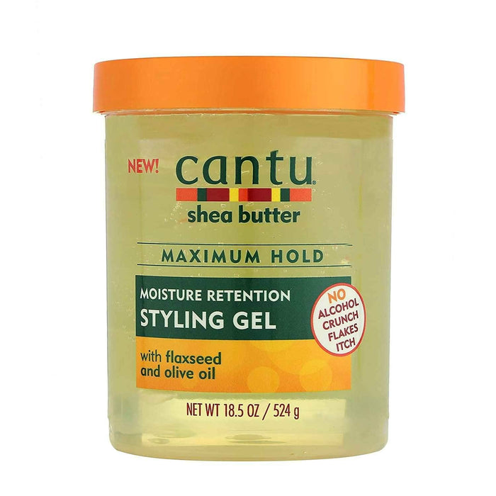 Cantu Maximum Hold Moisture Retention Flaxseed & Olive Oil Styling Gel 524g - Curly Stop