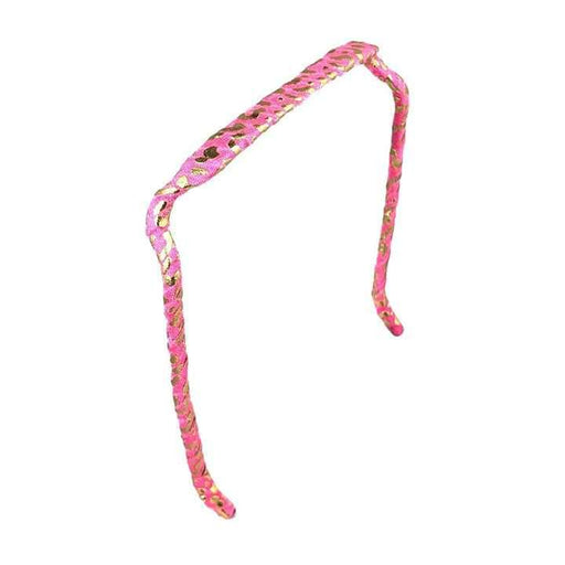 Pink and Gold Cheetah Wrapped Zazzy Bandz - Curly Stop